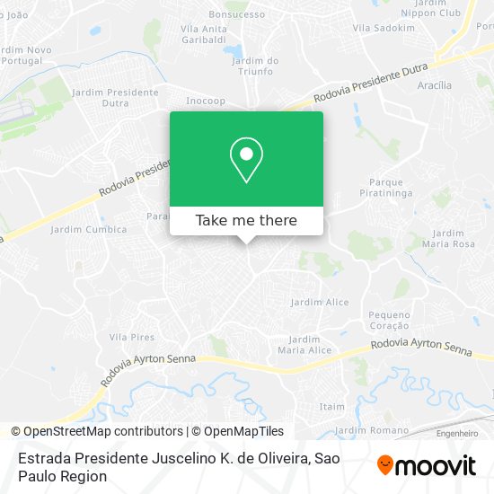 Estrada Presidente Juscelino K. de Oliveira map