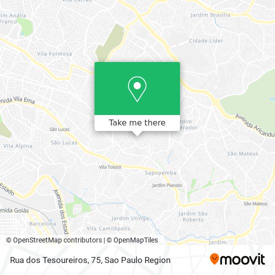 Mapa Rua dos Tesoureiros, 75