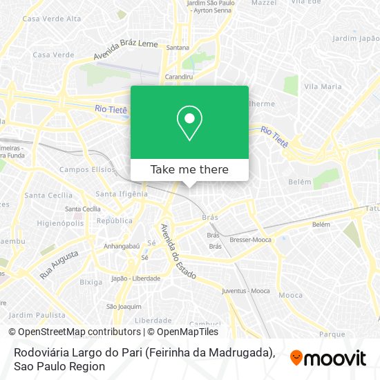 Mapa Rodoviária Largo do Pari (Feirinha da Madrugada)