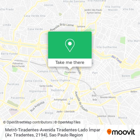 Metrô-Tiradentes-Avenida Tiradentes-Lado Ímpar (Av. Tiradentes, 2194) map
