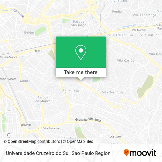 Mapa Universidade Cruzeiro do Sul