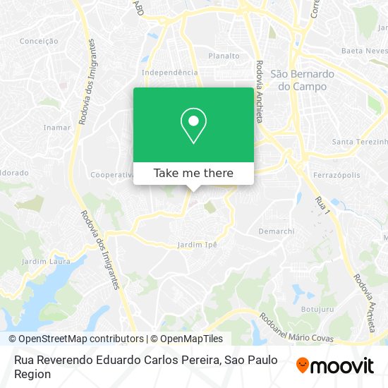 Rua Reverendo Eduardo Carlos Pereira map