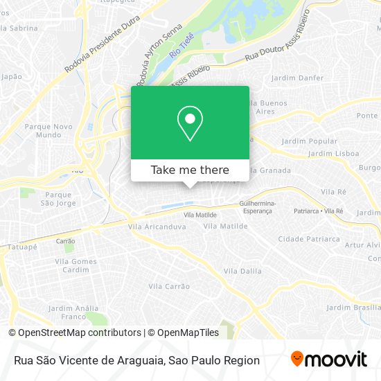 Rua São Vicente de Araguaia map