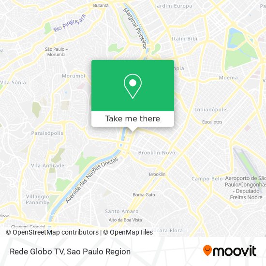 Mapa Rede Globo TV