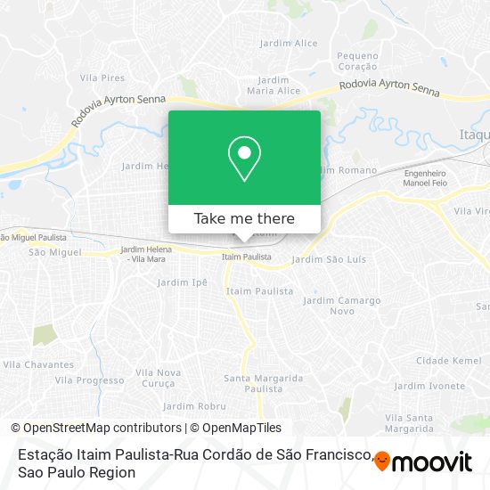 Mapa Estação Itaim Paulista-Rua Cordão de São Francisco