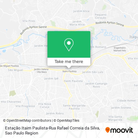 Mapa Estação Itaim Paulista-Rua Rafael Correia da Silva