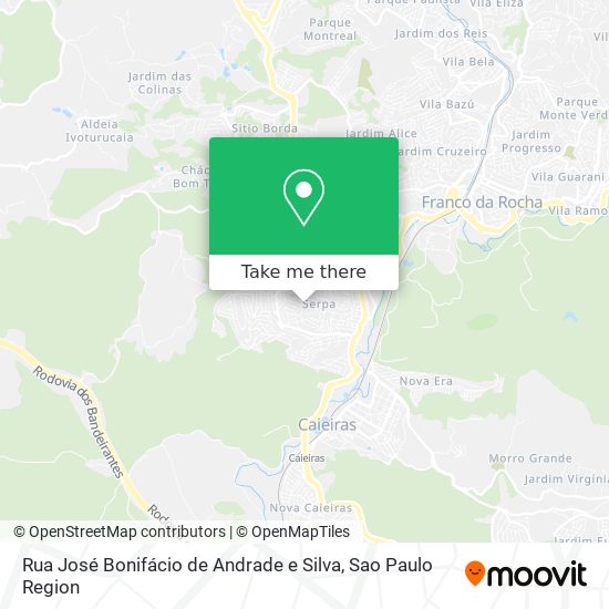 Mapa Rua José Bonifácio de Andrade e Silva