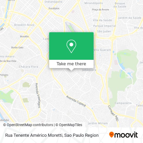 Mapa Rua Tenente Américo Moretti