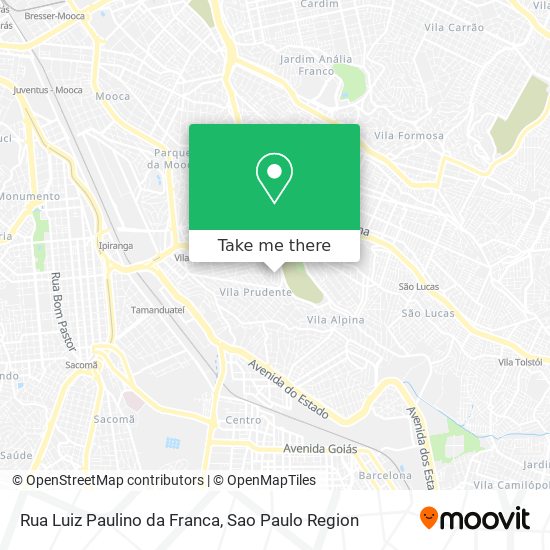 Mapa Rua Luiz Paulino da Franca