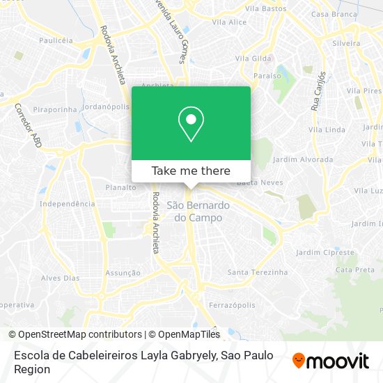 Mapa Escola de Cabeleireiros Layla Gabryely