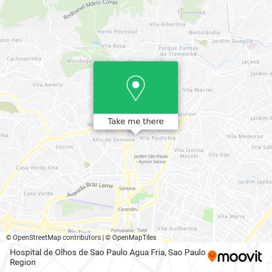 Hospital de Olhos de Sao Paulo Agua Fria map