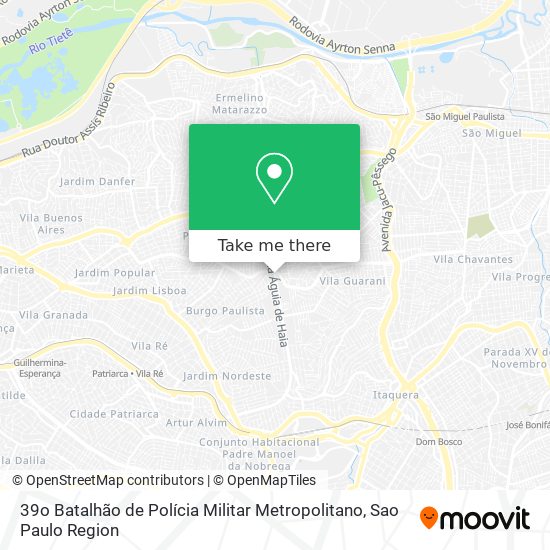 Mapa 39o Batalhão de Polícia Militar Metropolitano