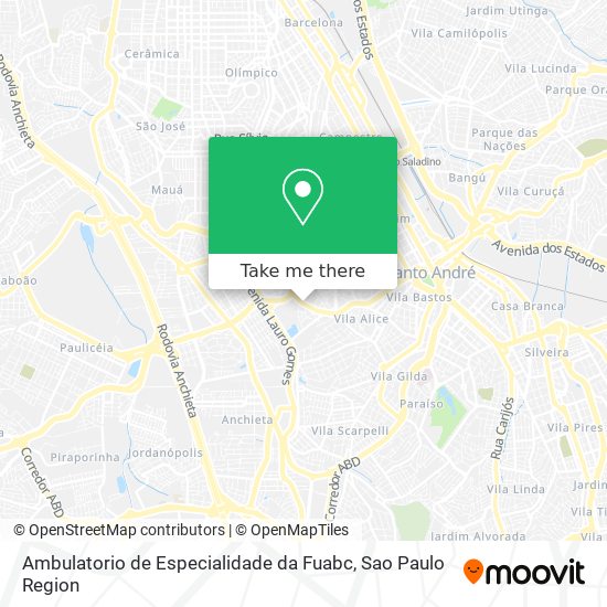 Ambulatorio de Especialidade da Fuabc map