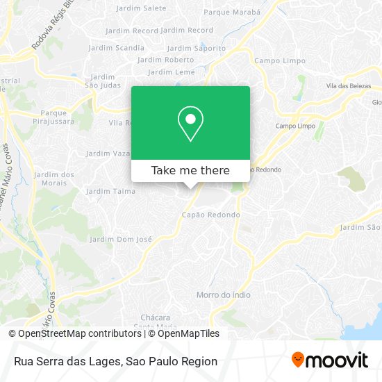 Mapa Rua Serra das Lages