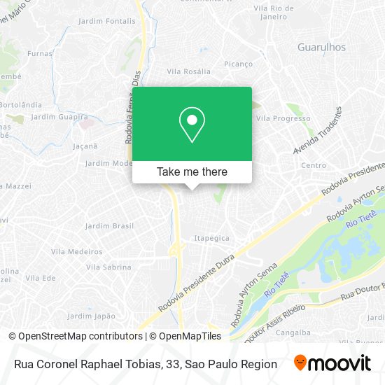 Mapa Rua Coronel Raphael Tobias, 33