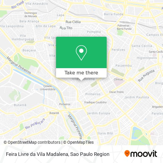 Mapa Feira Livre da Vila Madalena