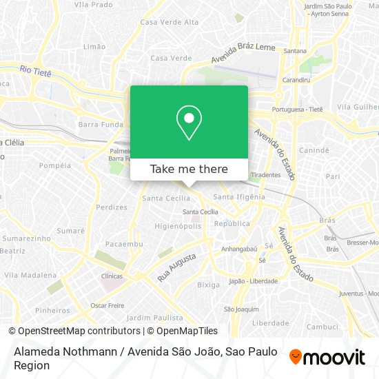 Alameda Nothmann / Avenida São João map