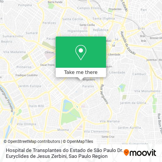 Hospital de Transplantes do Estado de São Paulo Dr. Euryclides de Jesus Zerbini map