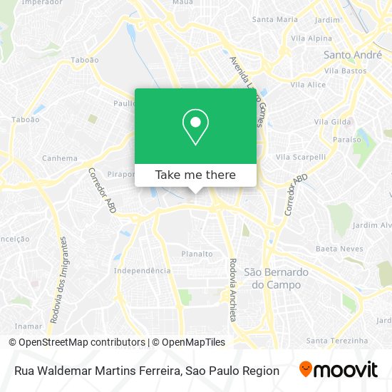 Mapa Rua Waldemar Martins Ferreira