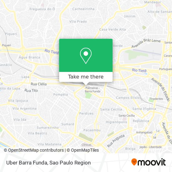Mapa Uber Barra Funda