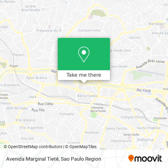 Avenida Marginal Tietê map