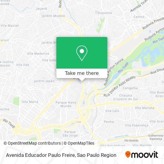 Mapa Avenida Educador Paulo Freire