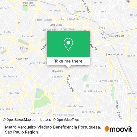 Mapa Metrô-Vergueiro-Viaduto Beneficência Portuguesa