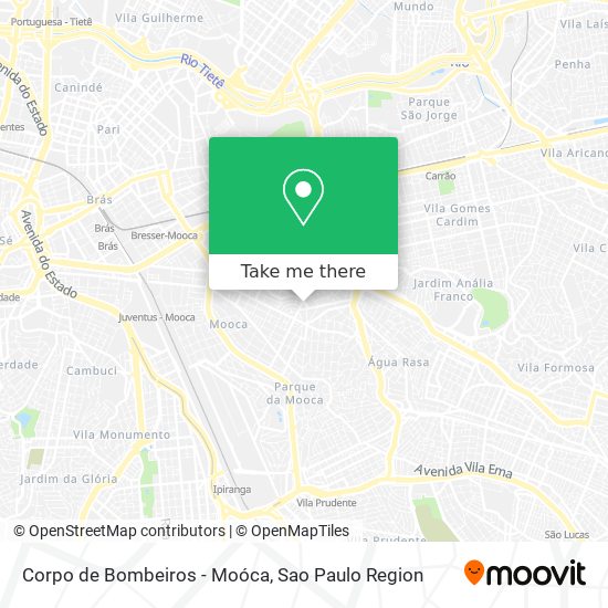 Corpo de Bombeiros - Moóca map