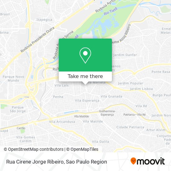 Mapa Rua Cirene Jorge Ribeiro