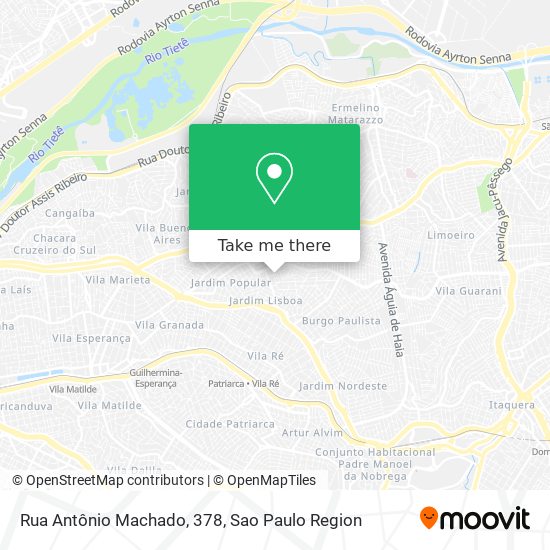 Mapa Rua Antônio Machado, 378