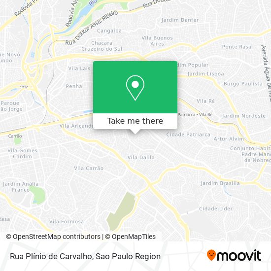 Mapa Rua Plínio de Carvalho