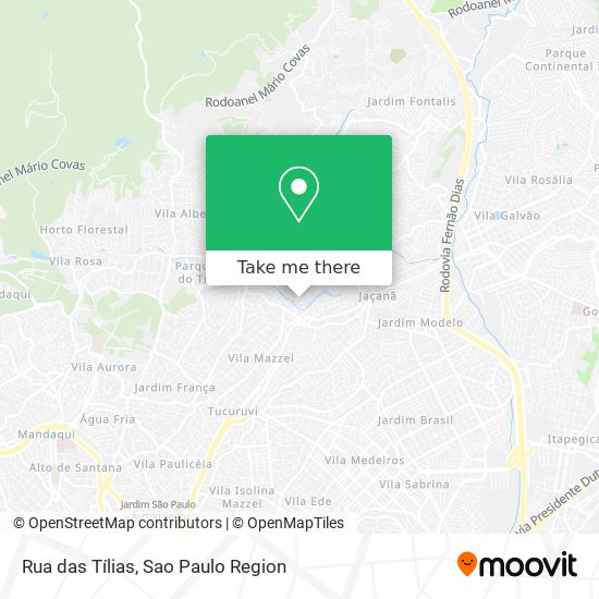 Rua das Tílias map