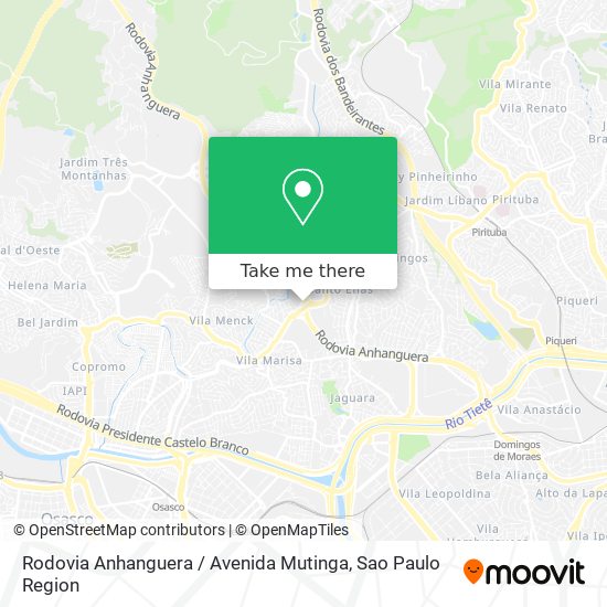 Mapa Rodovia Anhanguera / Avenida Mutinga