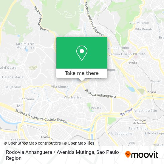 Rodovia Anhanguera / Avenida Mutinga map