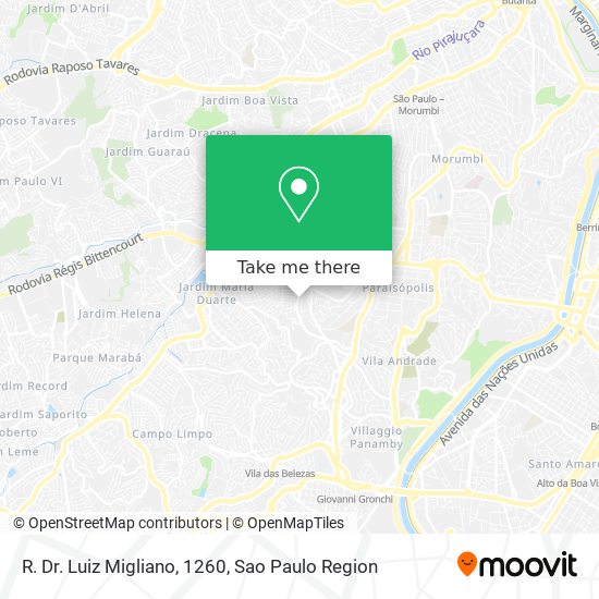 R. Dr. Luiz Migliano, 1260 map