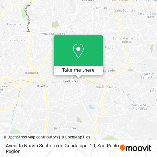 Mapa Avenida Nossa Senhora de Guadalupe, 19