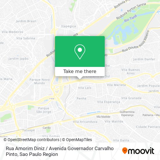 Rua Amorim Diniz / Avenida Governador Carvalho Pinto map