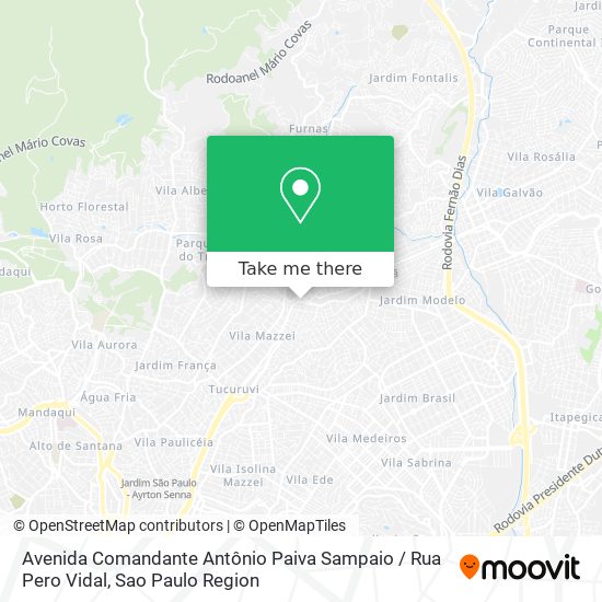Mapa Avenida Comandante Antônio Paiva Sampaio / Rua Pero Vidal
