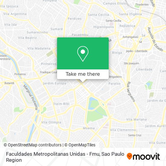 Faculdades Metropolitanas Unidas - Fmu map