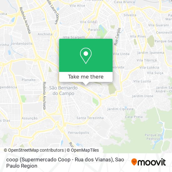 Mapa coop (Supermercado Coop - Rua dos Vianas)