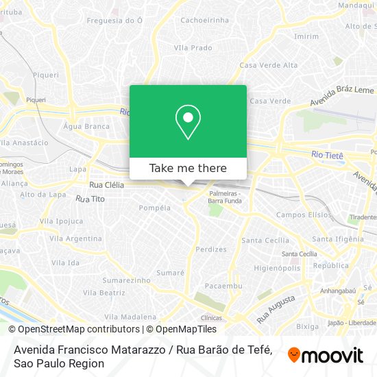 Avenida Francisco Matarazzo / Rua Barão de Tefé map