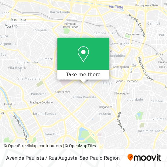 Mapa Avenida Paulista / Rua Augusta