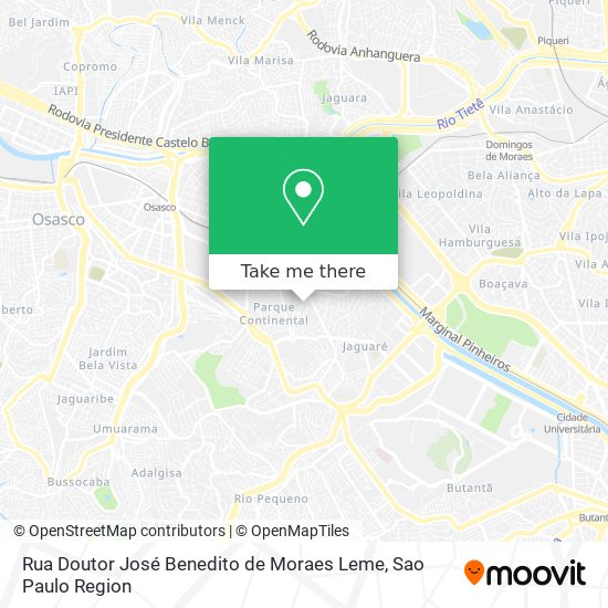 Mapa Rua Doutor José Benedito de Moraes Leme