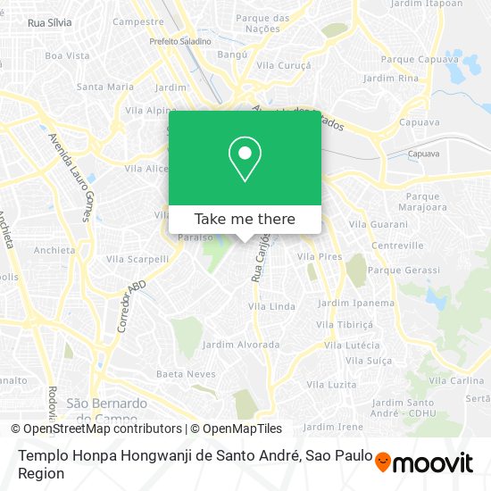 Mapa Templo Honpa Hongwanji de Santo André