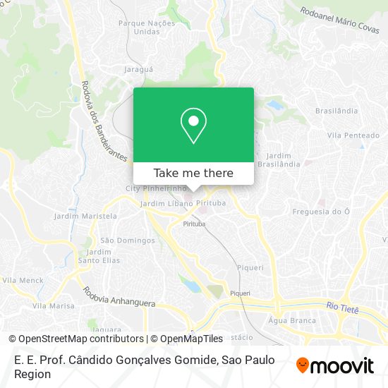 Mapa E. E. Prof. Cândido Gonçalves Gomide