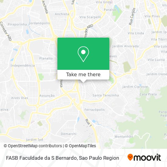 FASB Faculdade da S Bernardo map