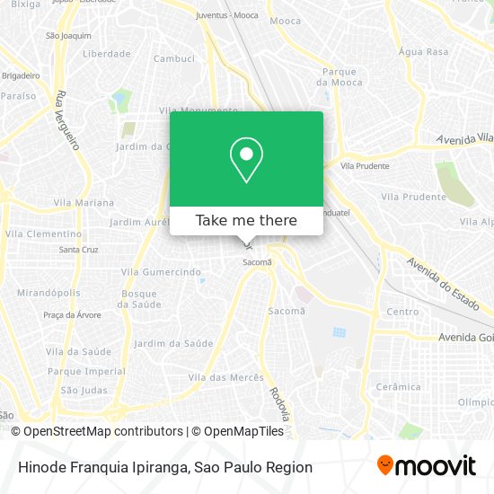 Hinode Franquia Ipiranga map