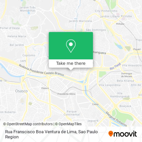 Mapa Rua Franscisco Boa Ventura de Lima