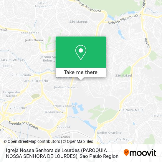 Mapa Igreja Nossa Senhora de Lourdes (PAROQUIA NOSSA SENHORA DE LOURDES)