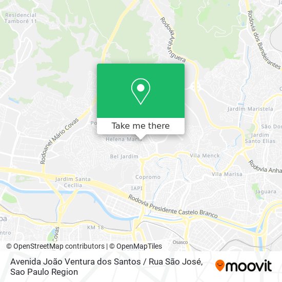 Avenida João Ventura dos Santos / Rua São José map